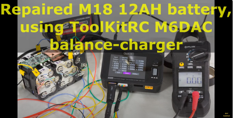 How to use the M6DAC to repair the MILWAUKEE M18 12AMp-Hour Li-ion battery-pack？